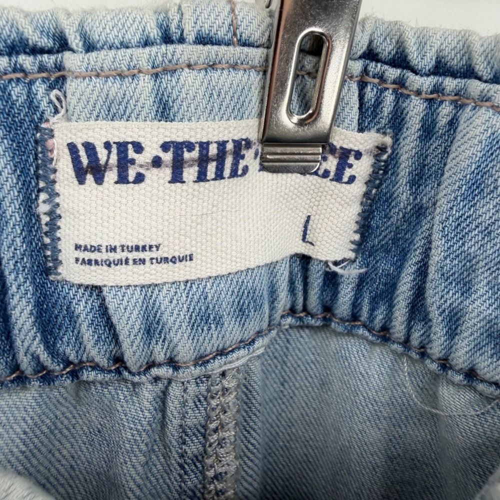 We The Free Forget Me Knot Pull On Wide Leg Jeans Light Wash Blue OB1910731 L - Picture 3 of 8